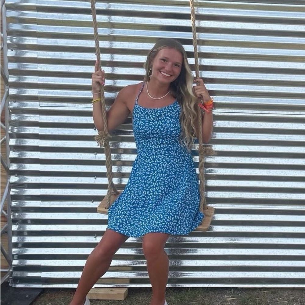 SHEIN Blue Floral Dress